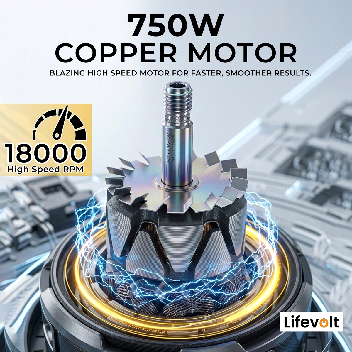 Lifevolt Electric Air Blower 750W High Power Dust Cleaner | 18000 RPM, 230V, 222 km/h Air Speed | 3 Hours Continuous Working | Multi-Purpose Blower for AC, Car, Computer & Workshop Cleaning 6