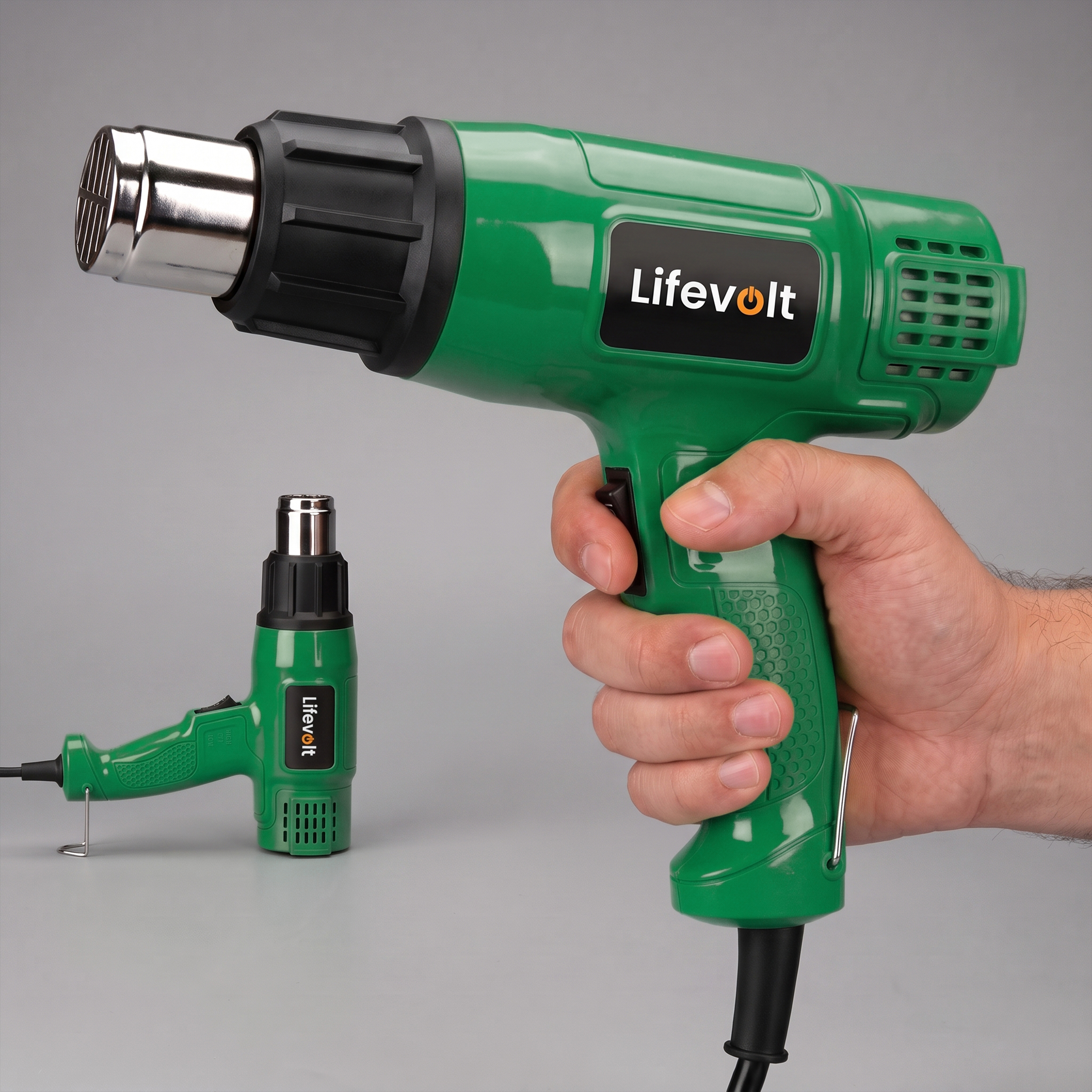 Lifevolt 2000W Heat Gun Hot Air Gun for Paint Removal, Dual Temperature 300°C & 550°C, Pure Copper Motor, Professional Electric Hot Air Gun for Shrink Wrapping, PVC, Crafts & DIY
