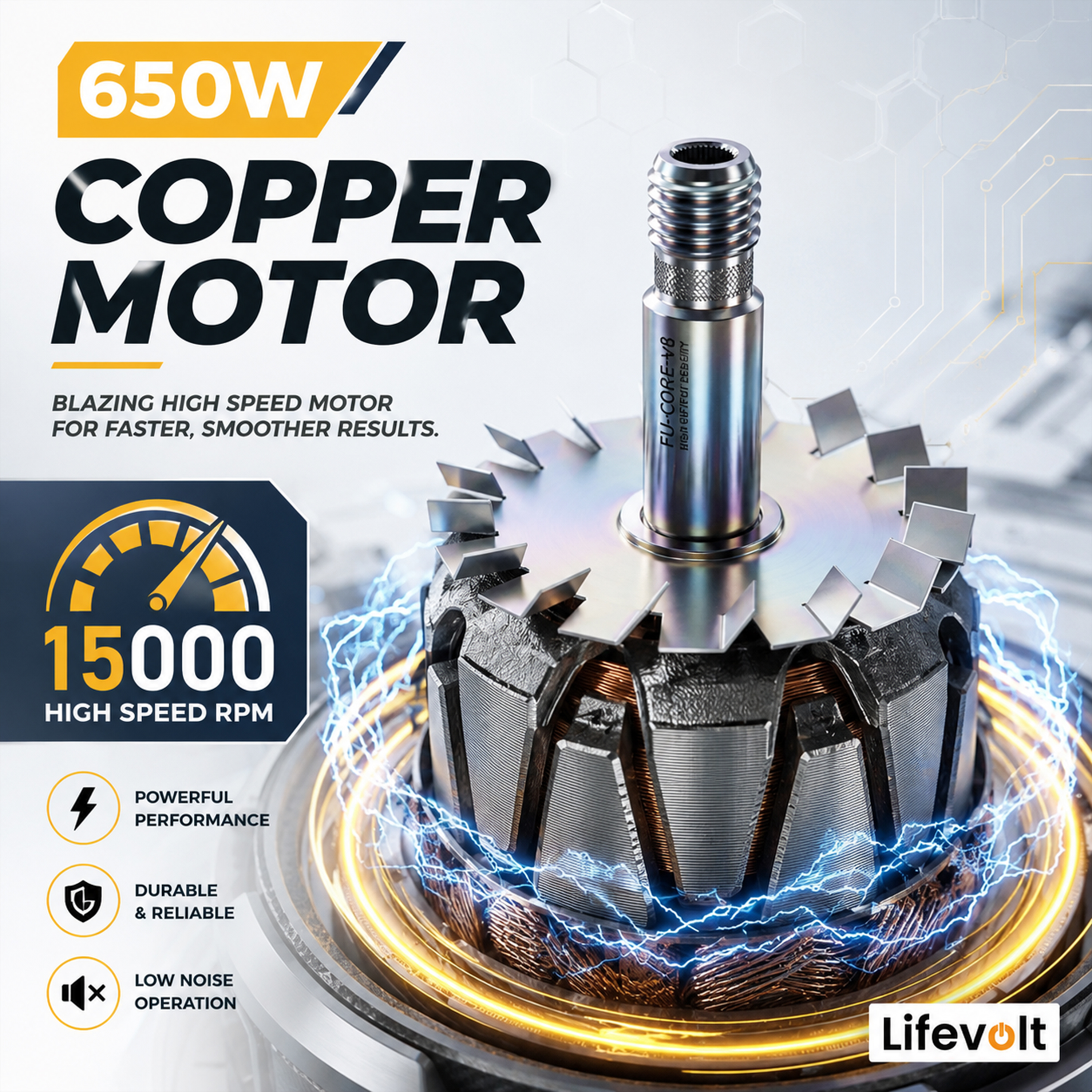 LIfevolt 600W Air Blower for Dust Cleaner for Home | 15000 RPM High-Speed Electric Air Blower with Copper Motor | Blower for Cleaning Home, Office, Car, Computer etc. | Portable Dust Cleaning Machine 7