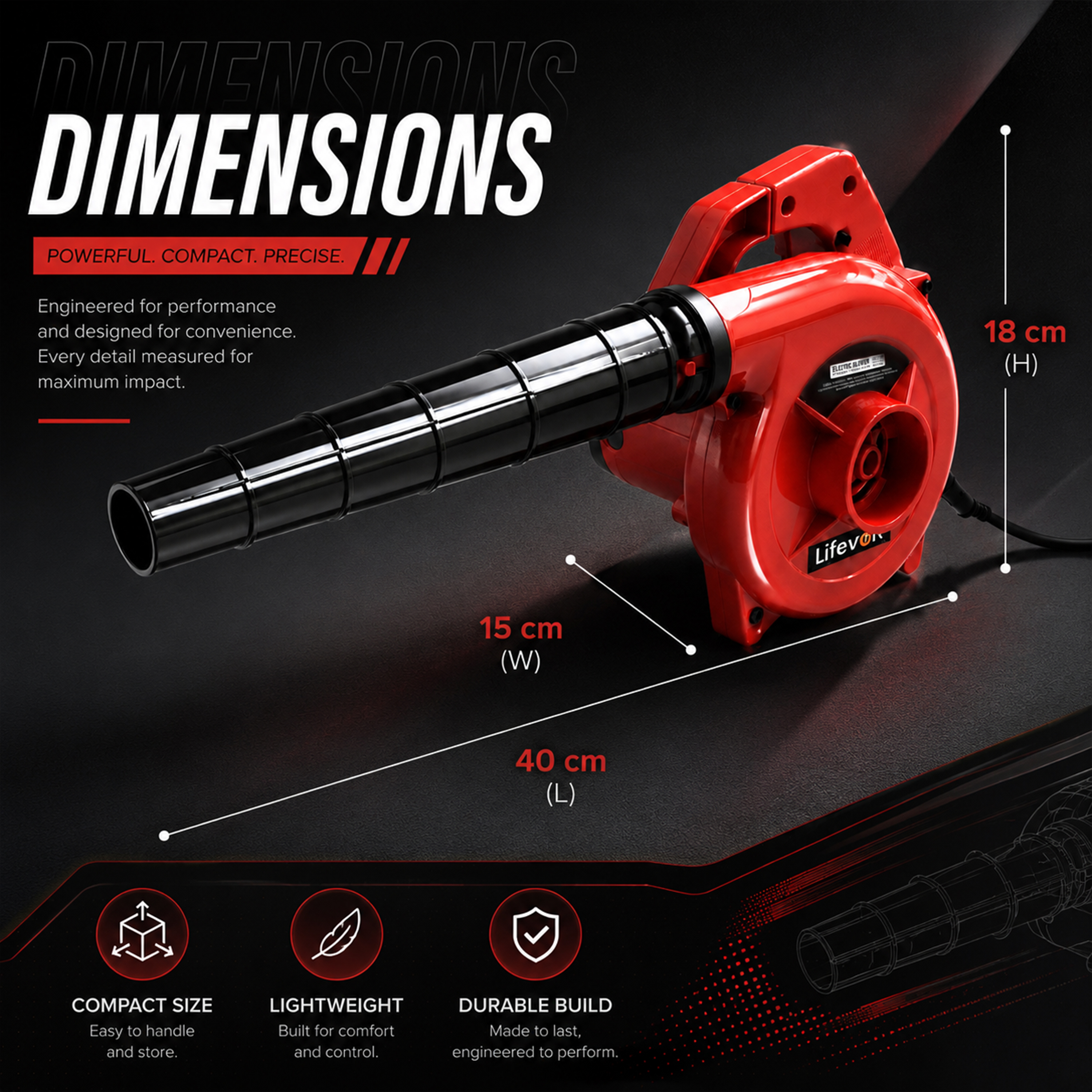 LIfevolt 600W Air Blower for Dust Cleaner for Home | 15000 RPM High-Speed Electric Air Blower with Copper Motor | Blower for Cleaning Home, Office, Car, Computer etc. | Portable Dust Cleaning Machine 8